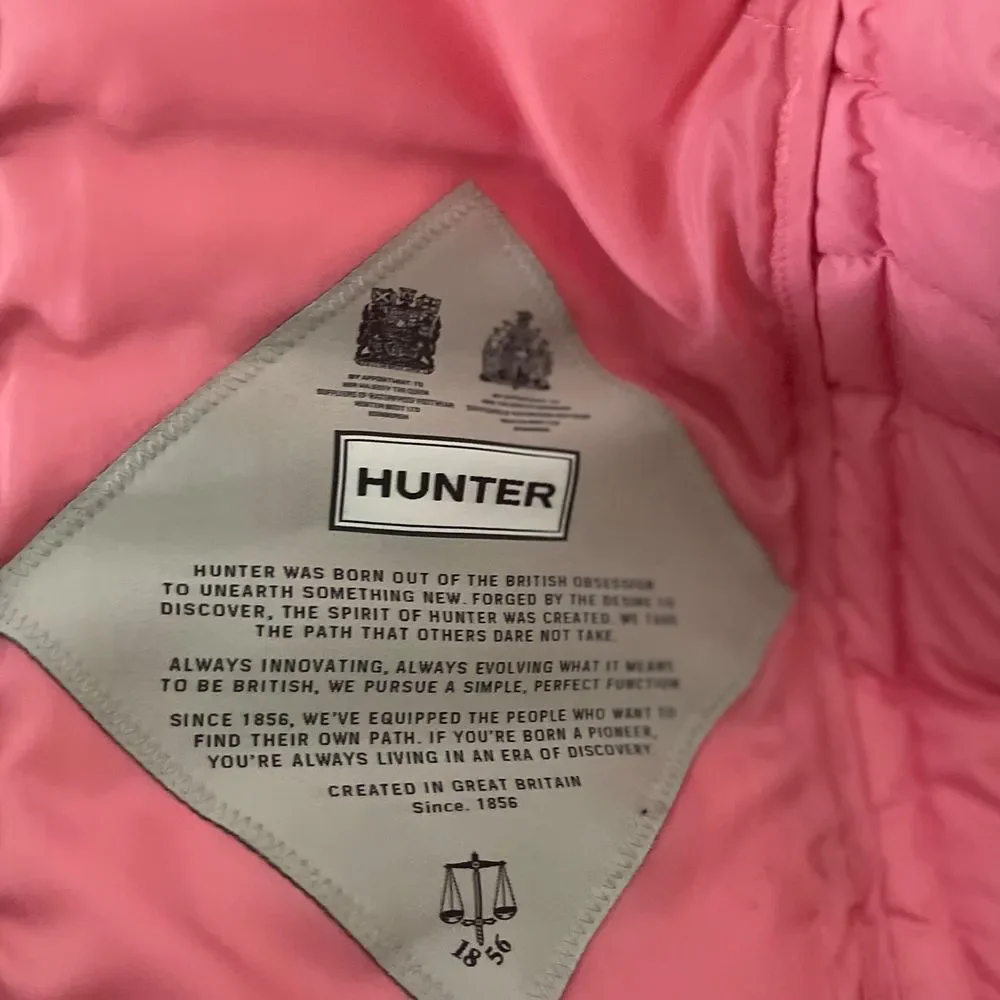 Hunter Pink Thin Down Layer Quilted Puffer‎ Jacket Coat S